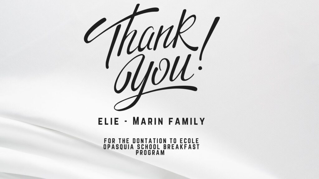 Thank You Elie-Marin Family for their donation.