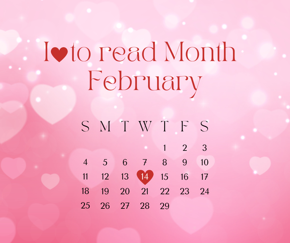 I love to read February calendar