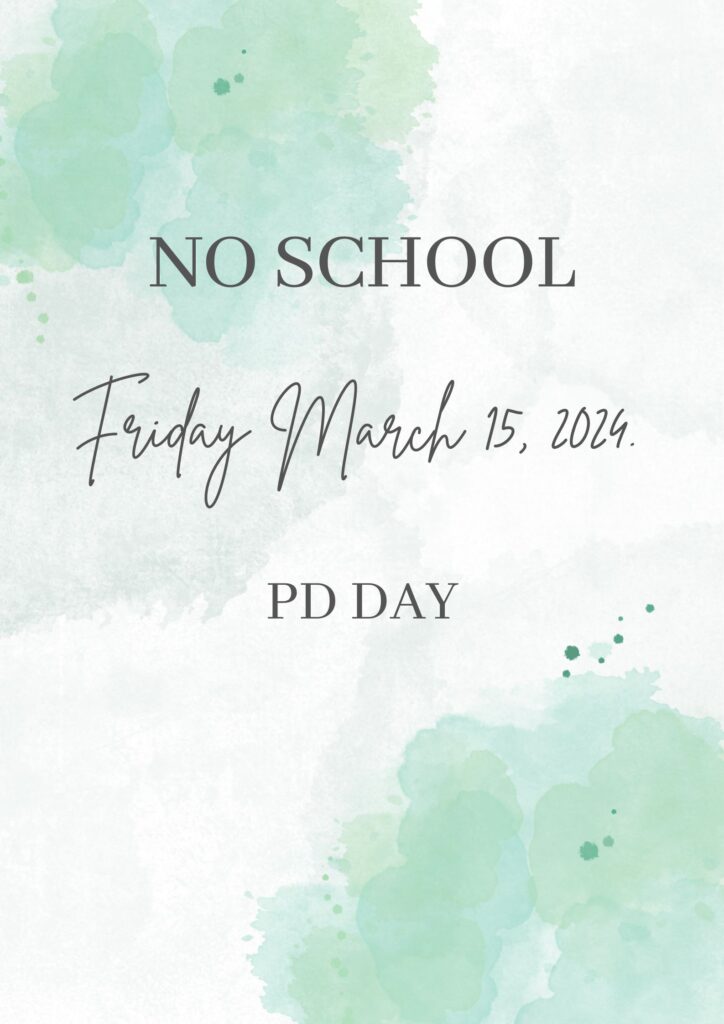 No School Friday March 15