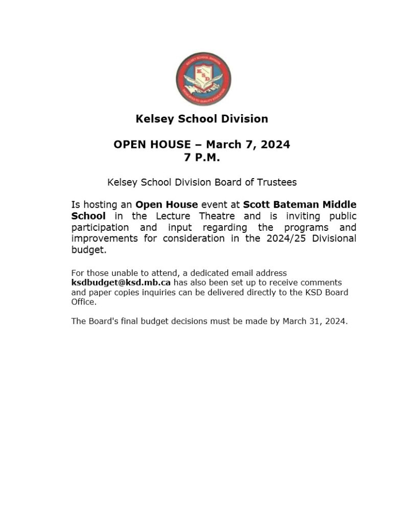 KSD Open House Budget 