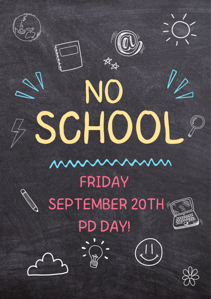 No School Sept 20th Professional Development CUPE Staff 